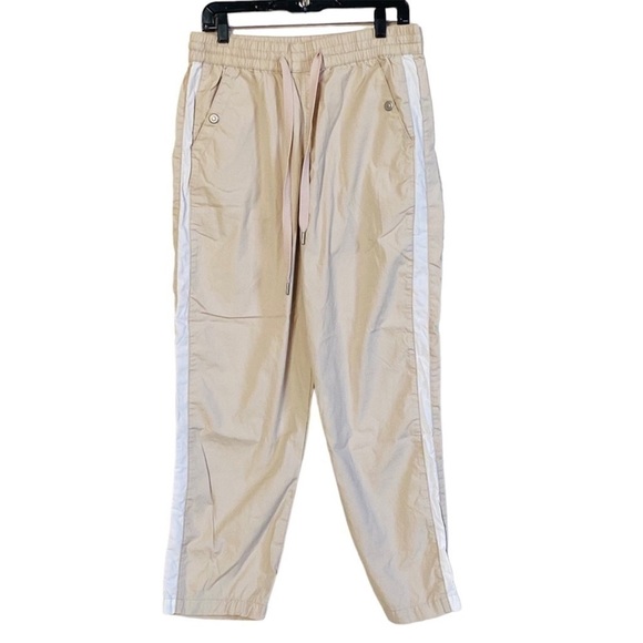 Anthropologie Maeve Tenley Twill Side Stripe Khaki Track Pant Joggers Sz S - Picture 3 of 10